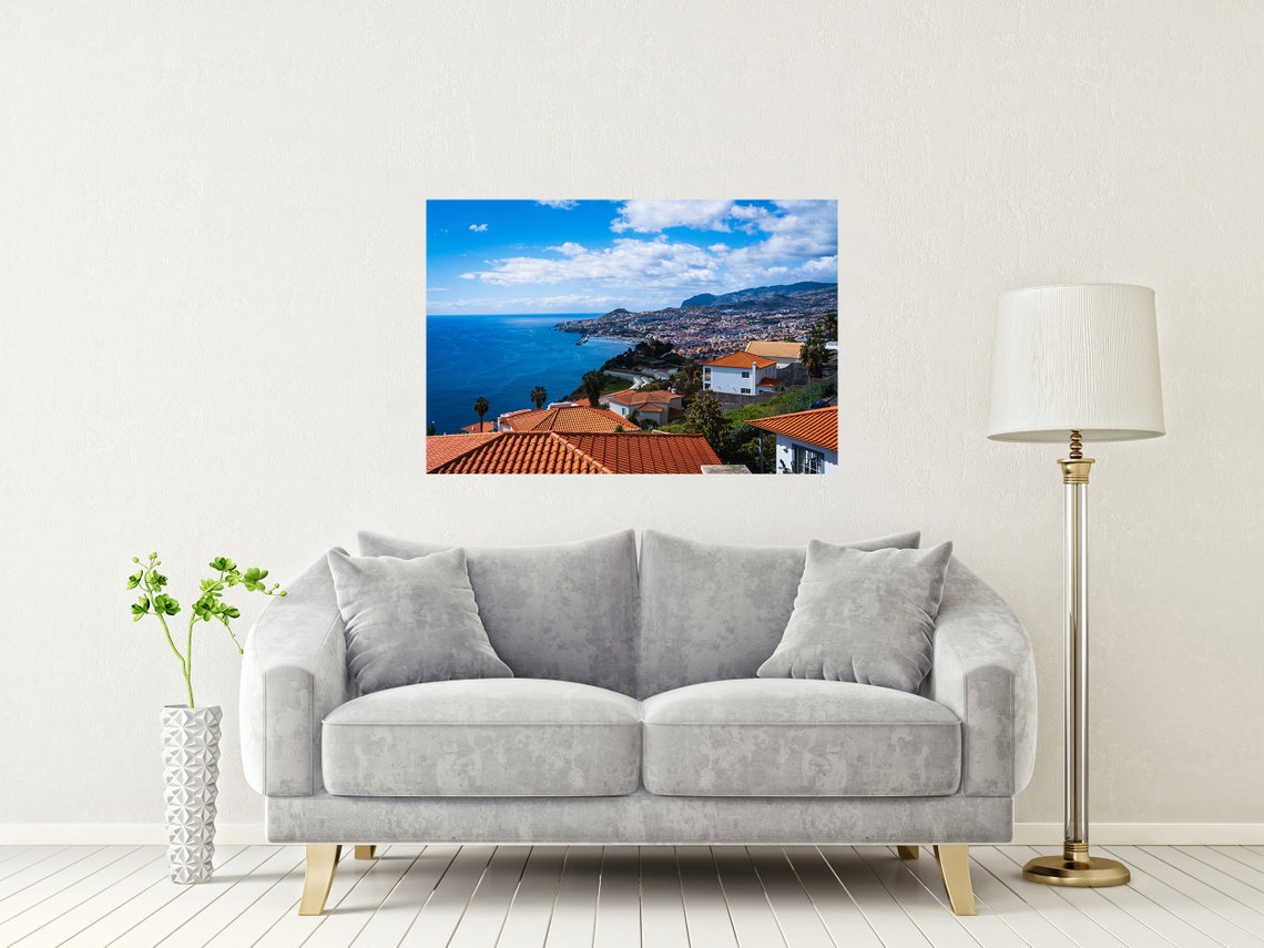 Funchal Bay Madeira Portugal Red Rooftops Over the City Poster - Image 2