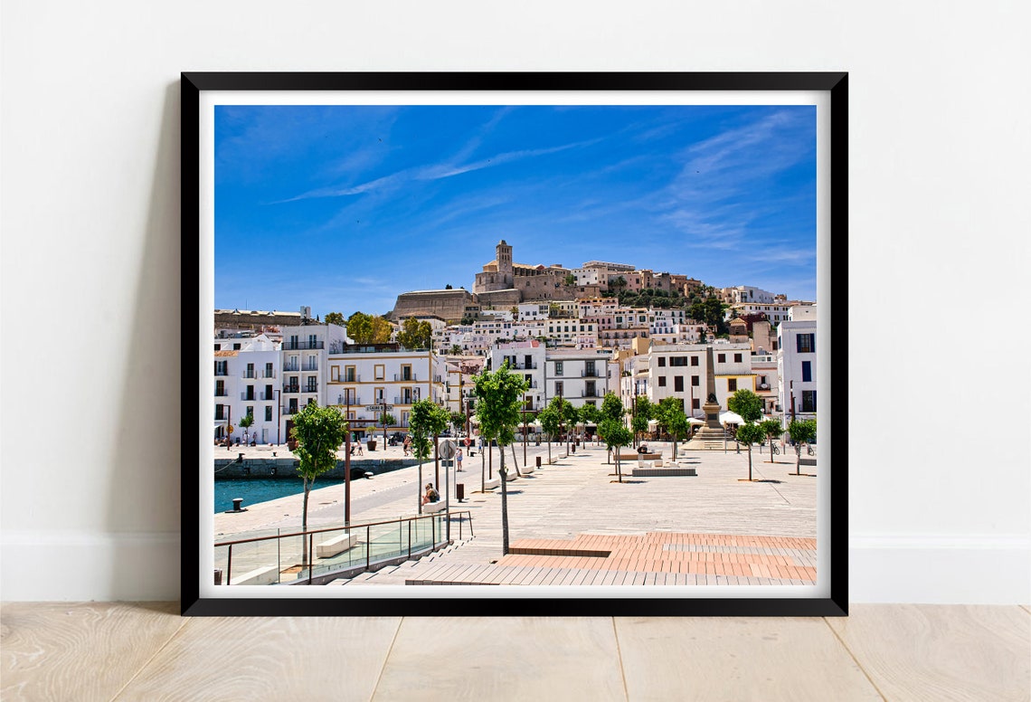 Ibiza Spain Dalt Vila Old Town Cathedral Hill Whitewashed Poster