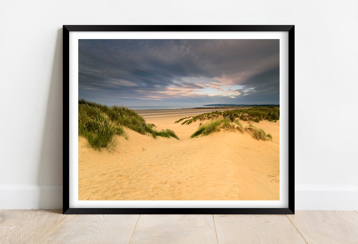 Camber Sands East Sussex Golden Dunes Marram Grass Sunset Poster