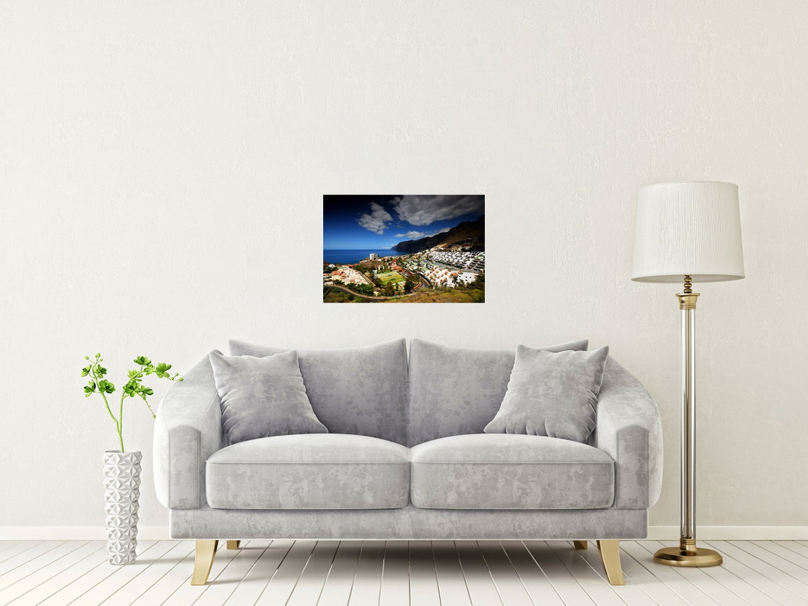 Los Gigantes Tenerife Resort Town Marina Towering Cliffs View Poster - Image 2