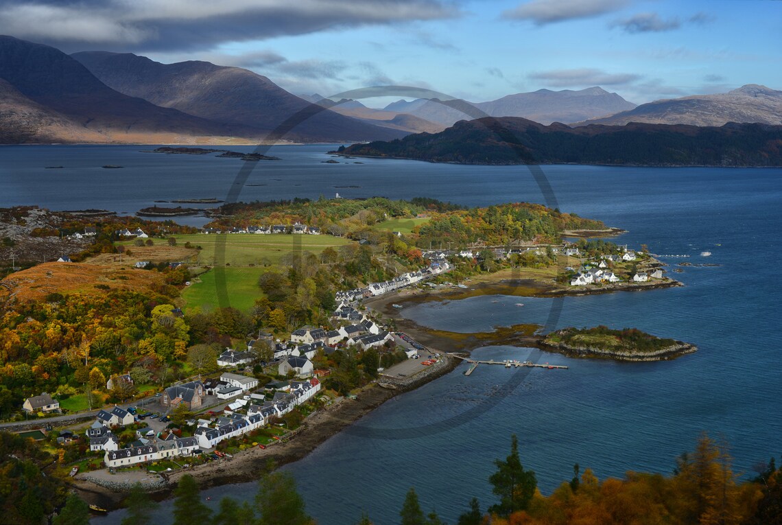Loch Carron Scotland Village On The Shore With Mountains Poster - Image 3