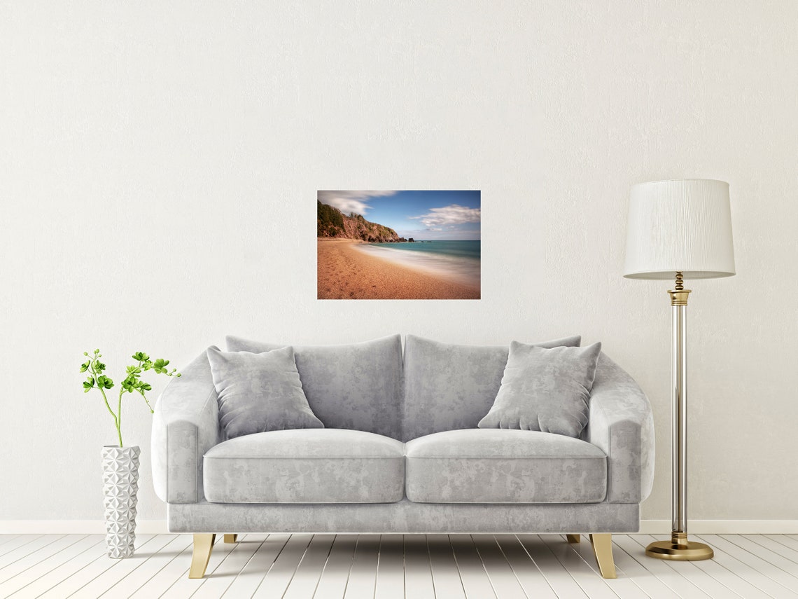 Blackpool Sands Devon Red Sandstone Cliffs Seaside Beach Poster - Image 2