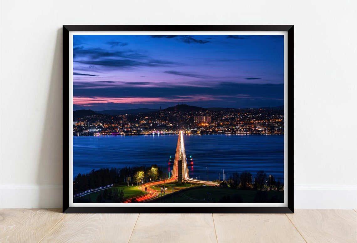 Dundee Scotland After Sunset River Tay Bridge City Lights Dusk Poster