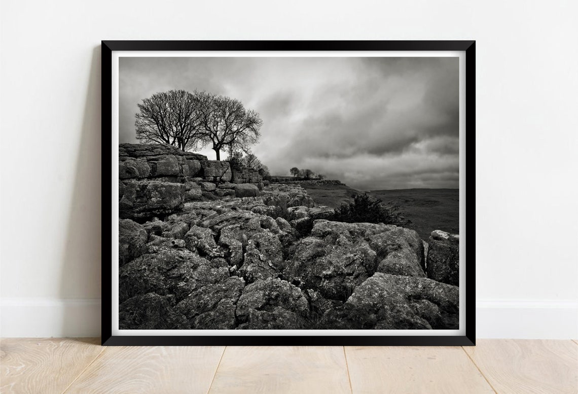 Farleton Knott Lake District Black And White Limestone Print