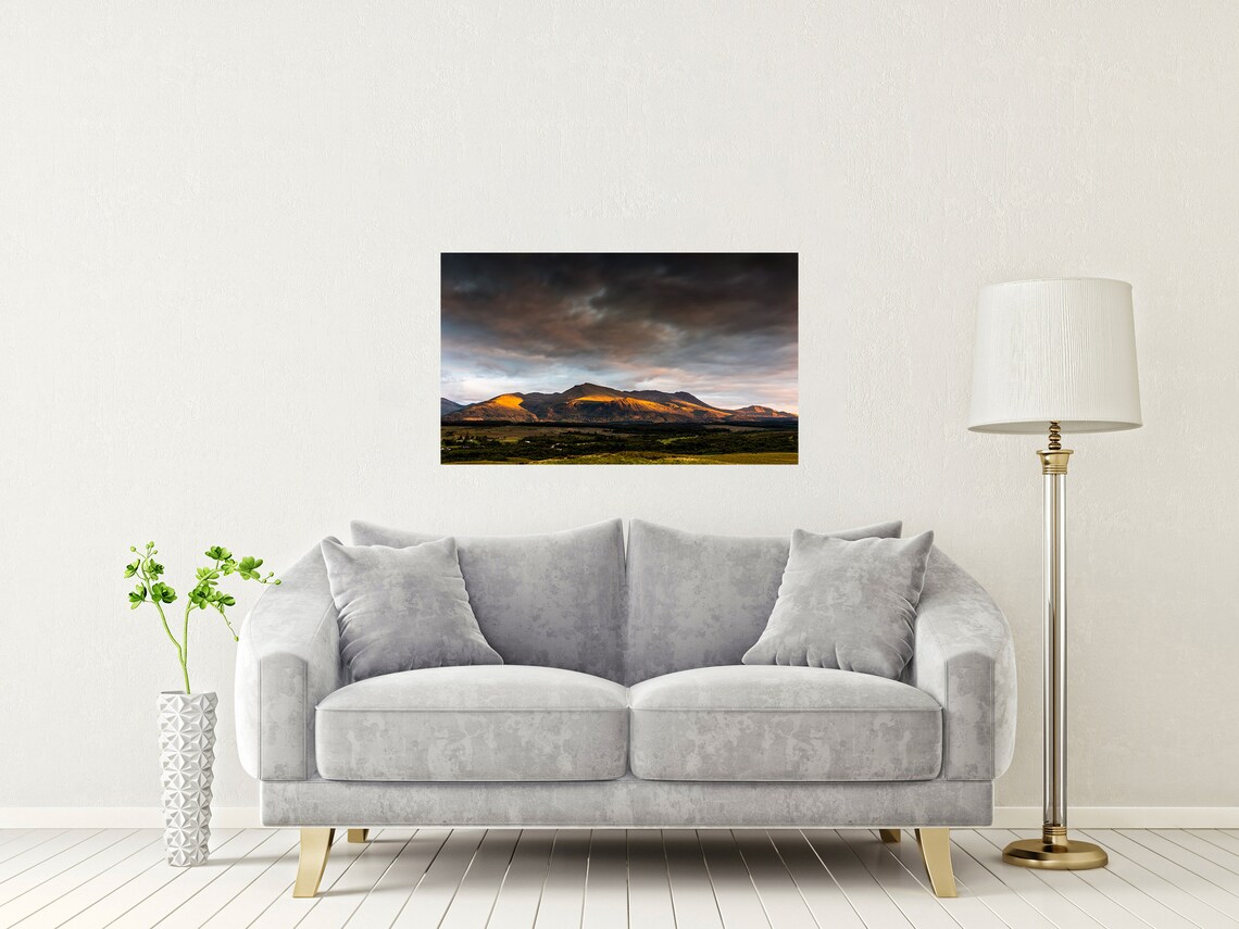 Ben Nevis Peak Sunset Golden Light Grampian Mountains Scotland Poster - Image 2