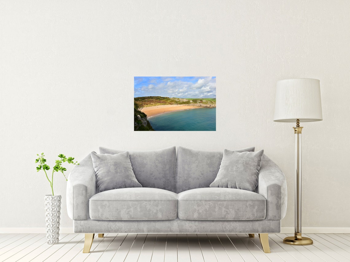 Barafundle Bay Pembrokeshire Wales Turquoise Water Beach Print - Image 2