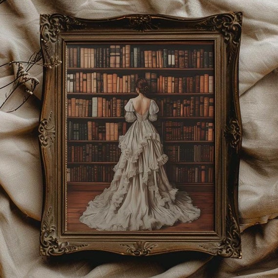 Vintage Book Art Dark Academia Print Vintage Art Dark Cottagecore Wall Art For Reading Nook Wall Decor Gift For Book Lover Gift