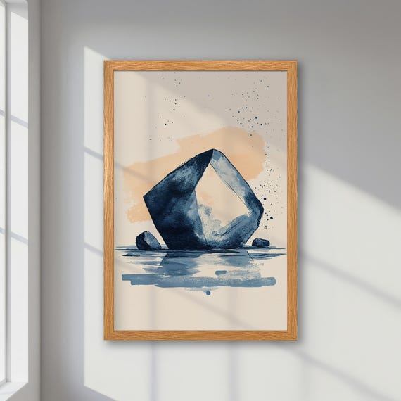 Abstract Watercolor Style Minimalist Art Print