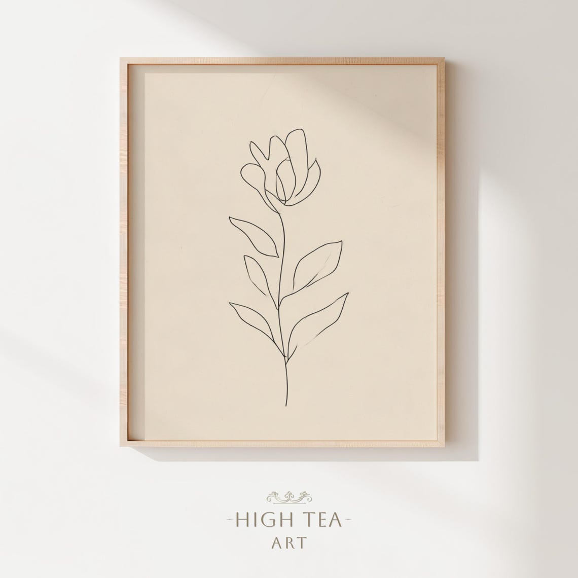 Minimalist Single Flower Line Sketch Delicate Botanical Art Poster