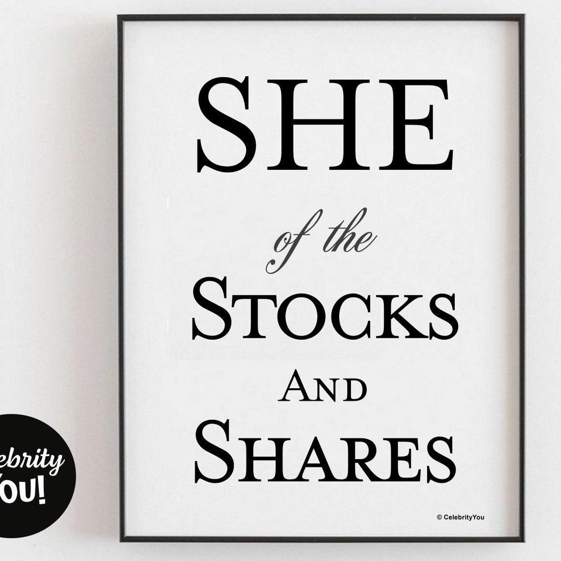 She Of Stocks Shares Stockbroker Office Decor Investment Banker Desk Sign Funny Job Title Motivational Poster