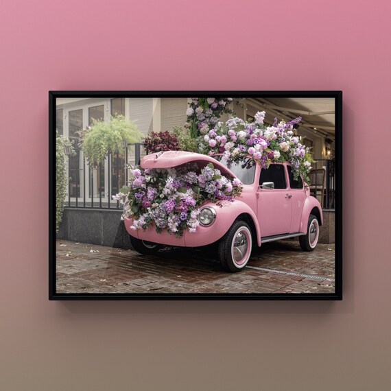 Floral Prints Car Prints Pink Prints Pink Wall Art Pink Decor Cute Wall Art Cute Prints Pink Prints Pink Posters Flower Print Boho