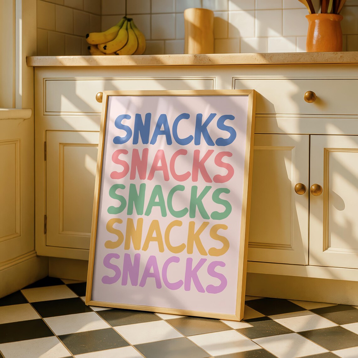Colourful Kitchen Snack Typography Art Print