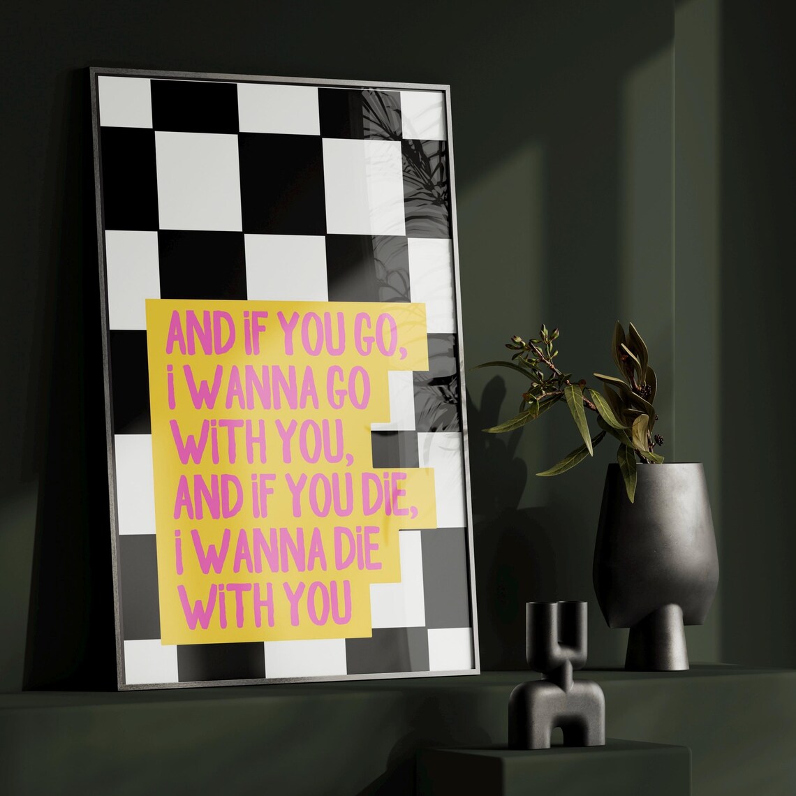 SOAD Lyrics Art Print, Emo Checker Gallery Wall