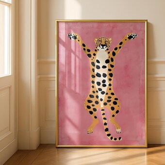 Blurred Pink Leopard Print, Eclectic Kitchen Art Print