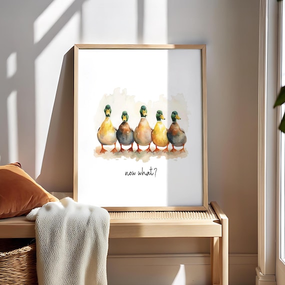 Ducks In A Row Funny Bathroom Decor Art Print