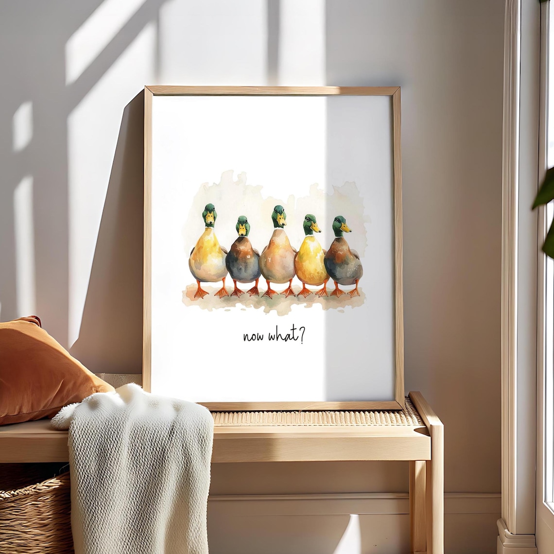 Ducks In A Row Funny Bathroom Decor Art Print