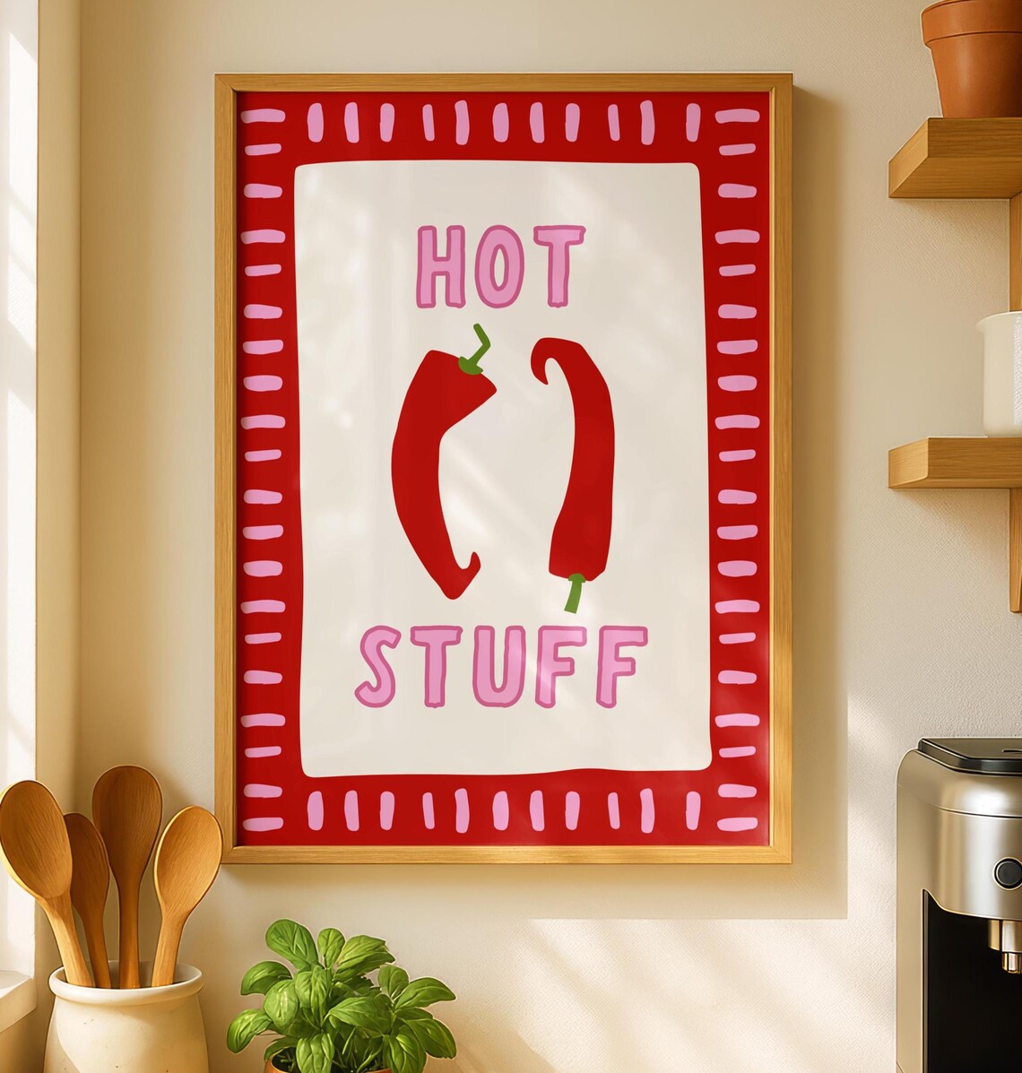 Chilli Pepper Print, Funky Kitchen Wall Art