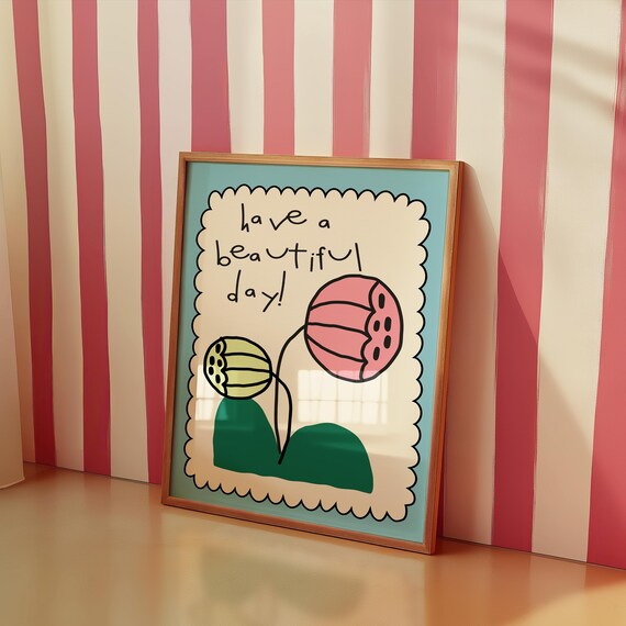 Flower Colorful Print For Kids Wall Art Nursery Poster Room Decor Baby Shower Gift Playroom Quote