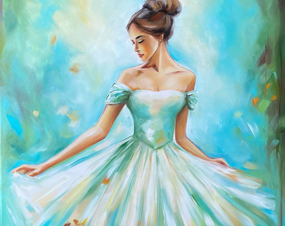 Fairy Painting Original Lady Of The Lake Painting Fantasy Art Girly Wall Art Goddess Oil Painting On Fairy Wall Art