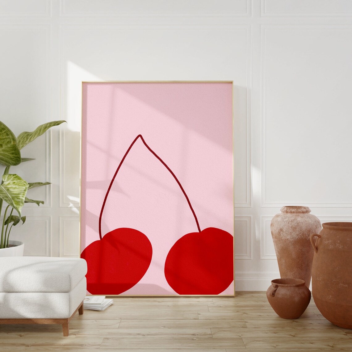 Cherry Poster, Danish Pastel Kitchen Art Print