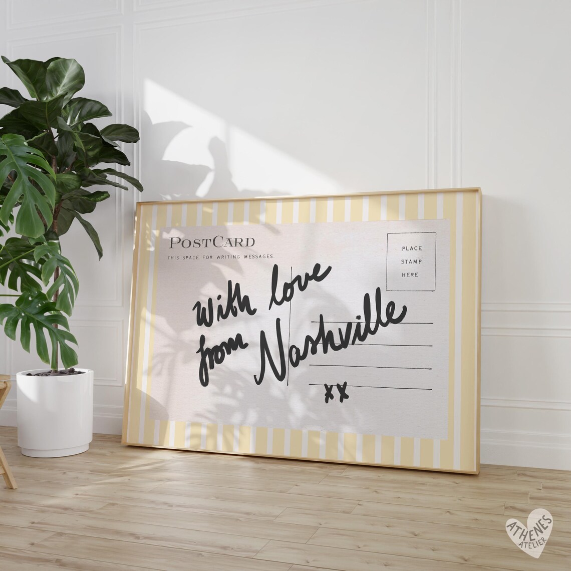 Nashville Retro Travel Poster, Horizontal Stripe Print