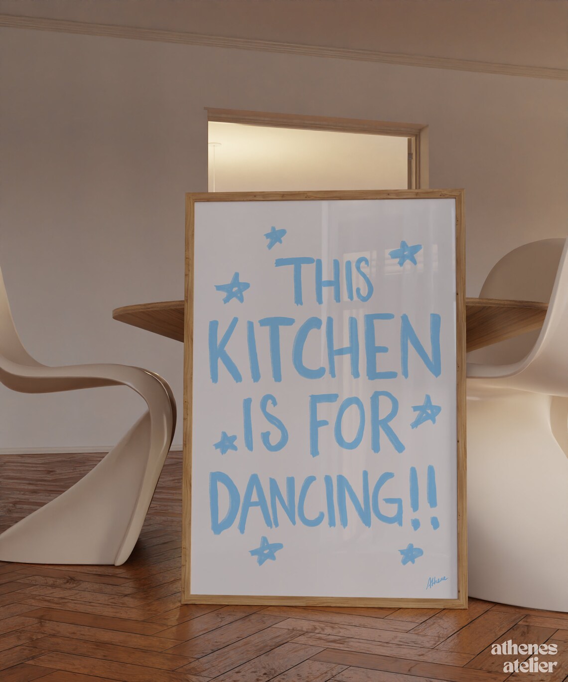 This Kitchen Is For Dancing, Scandi Quote Poster - Image 3