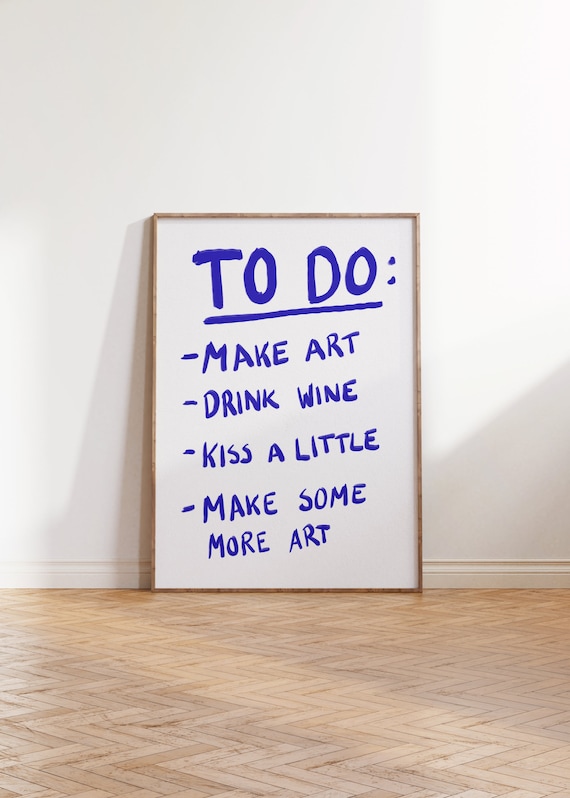 To Do List Make Art Gift For Artist Cute Boho Wall Scandi Style Room Decor Trendy Hand Written Simple