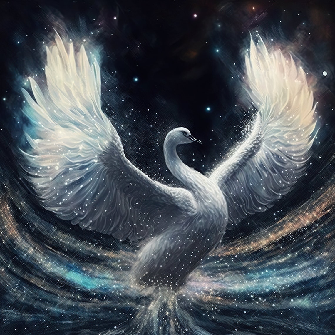 Cosmic Swan - Fantasy Art