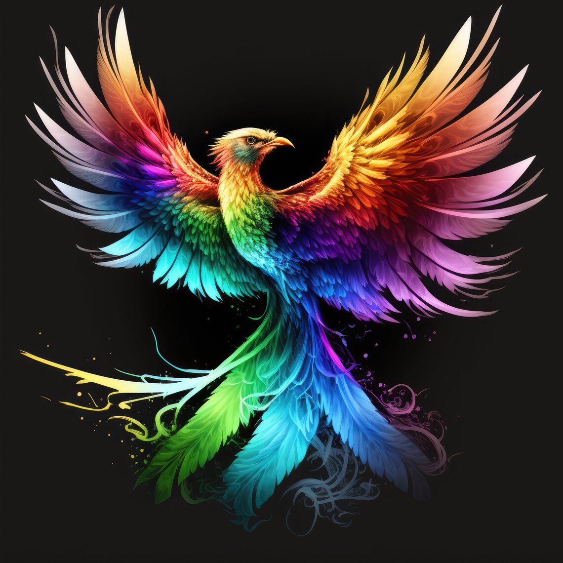 Rainbow Phoenix - Fantasy Art