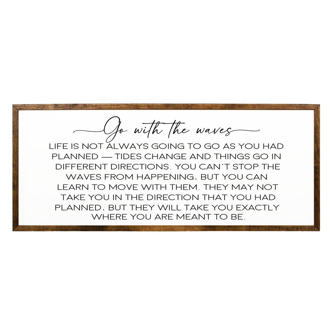 Go With The Waves Coastal Motivational Wall Art Print - Image 2