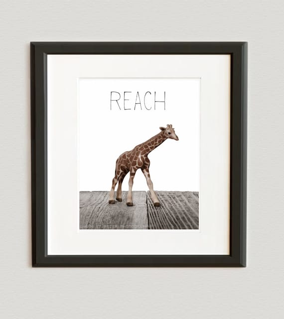 Safari Nursery Art Print, African Animals Giraffe