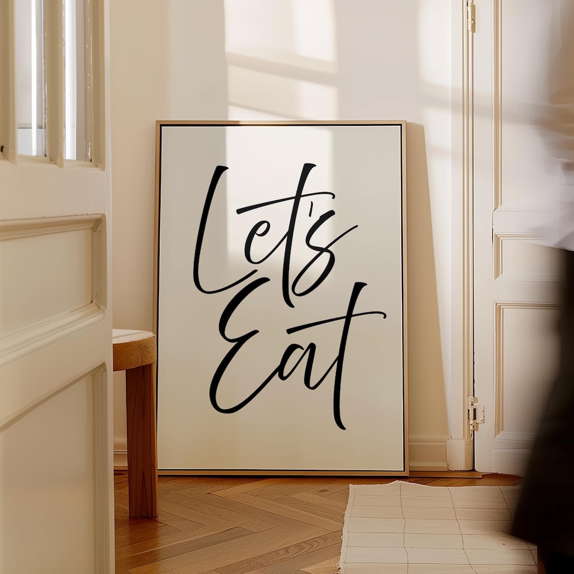 Lets Eat Kitchen Quote, Minimal Kitchen Poster
