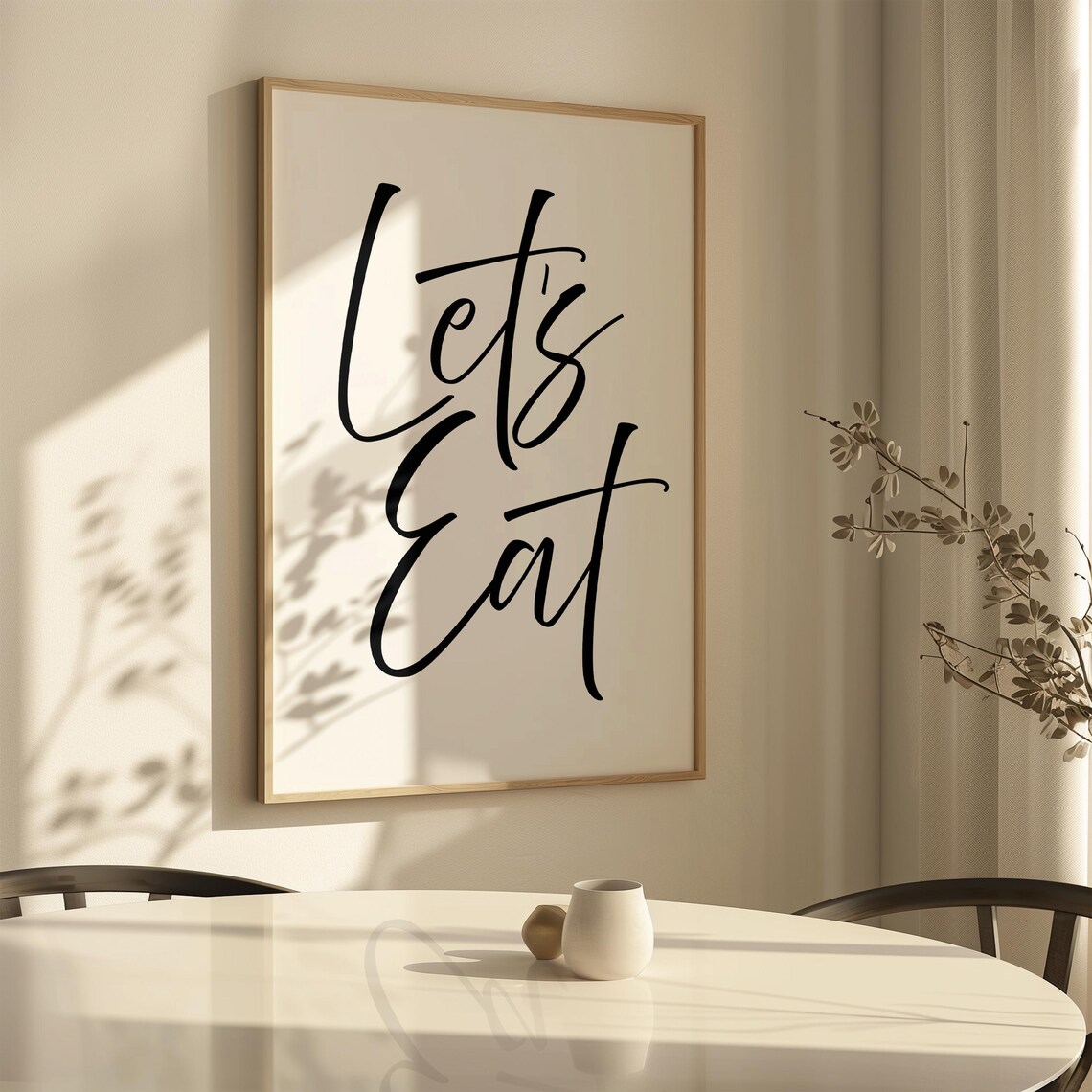 Lets Eat Kitchen Quote, Minimal Kitchen Poster - Image 2