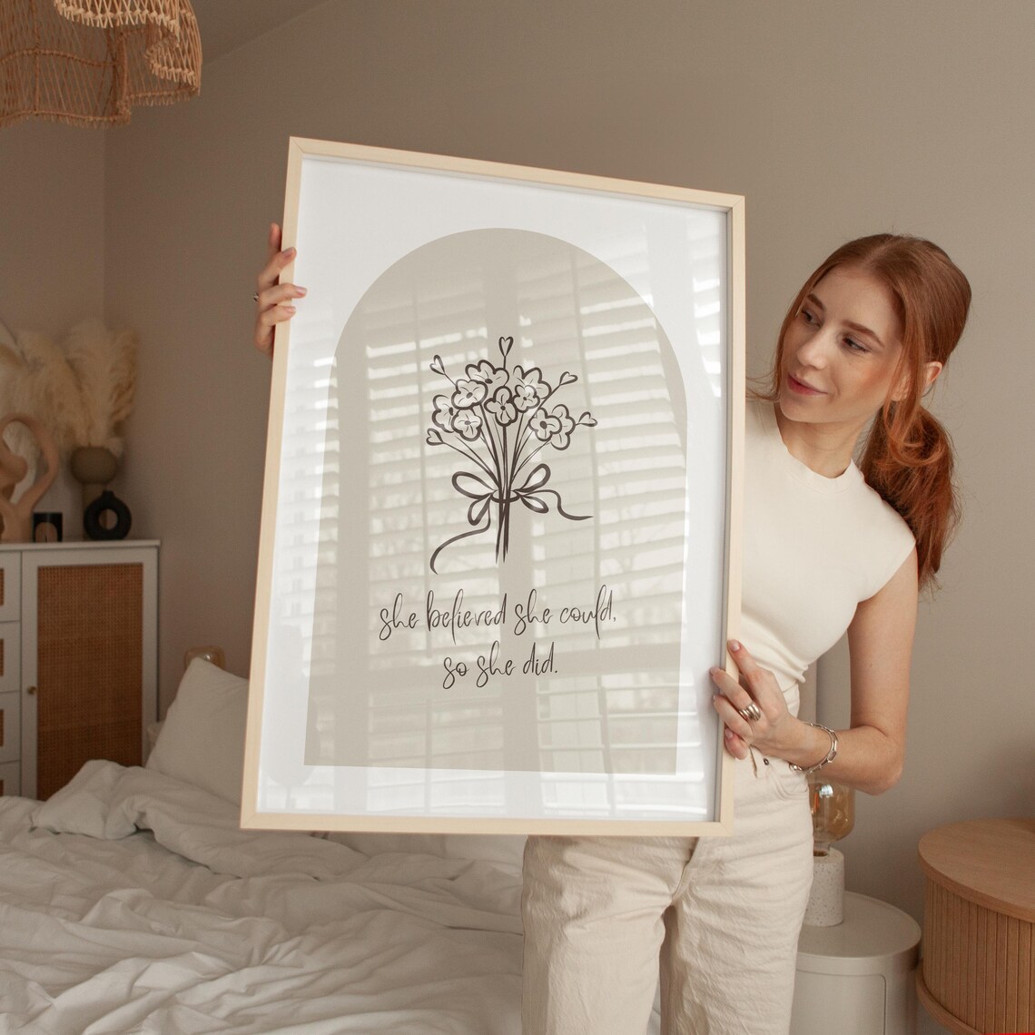 She Believed She Could Quote Art Print for Women - Image 2