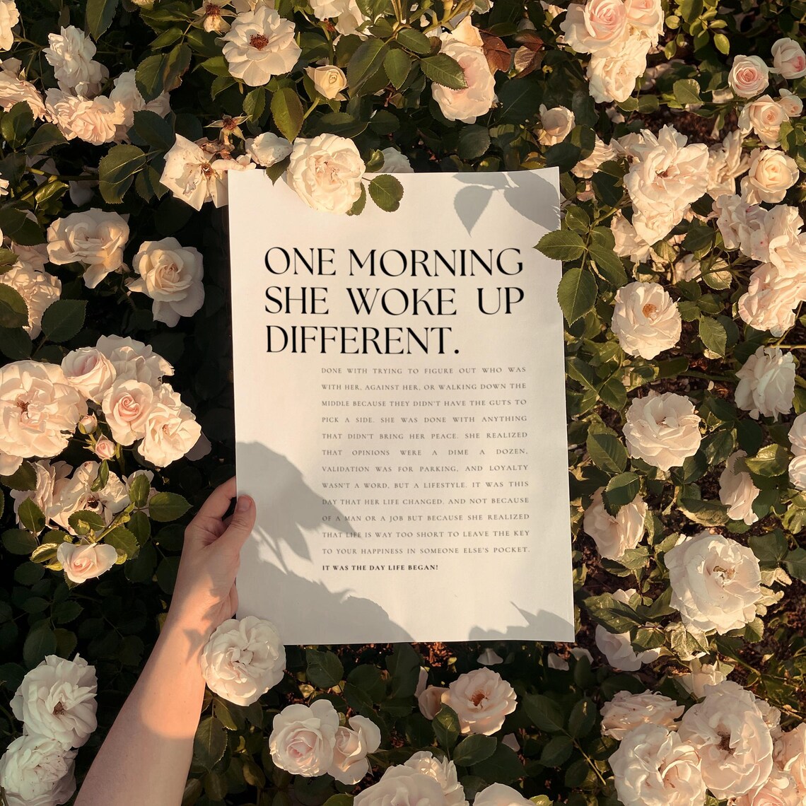 One Morning She Woke Up Different Women Quote Art Print - Image 2