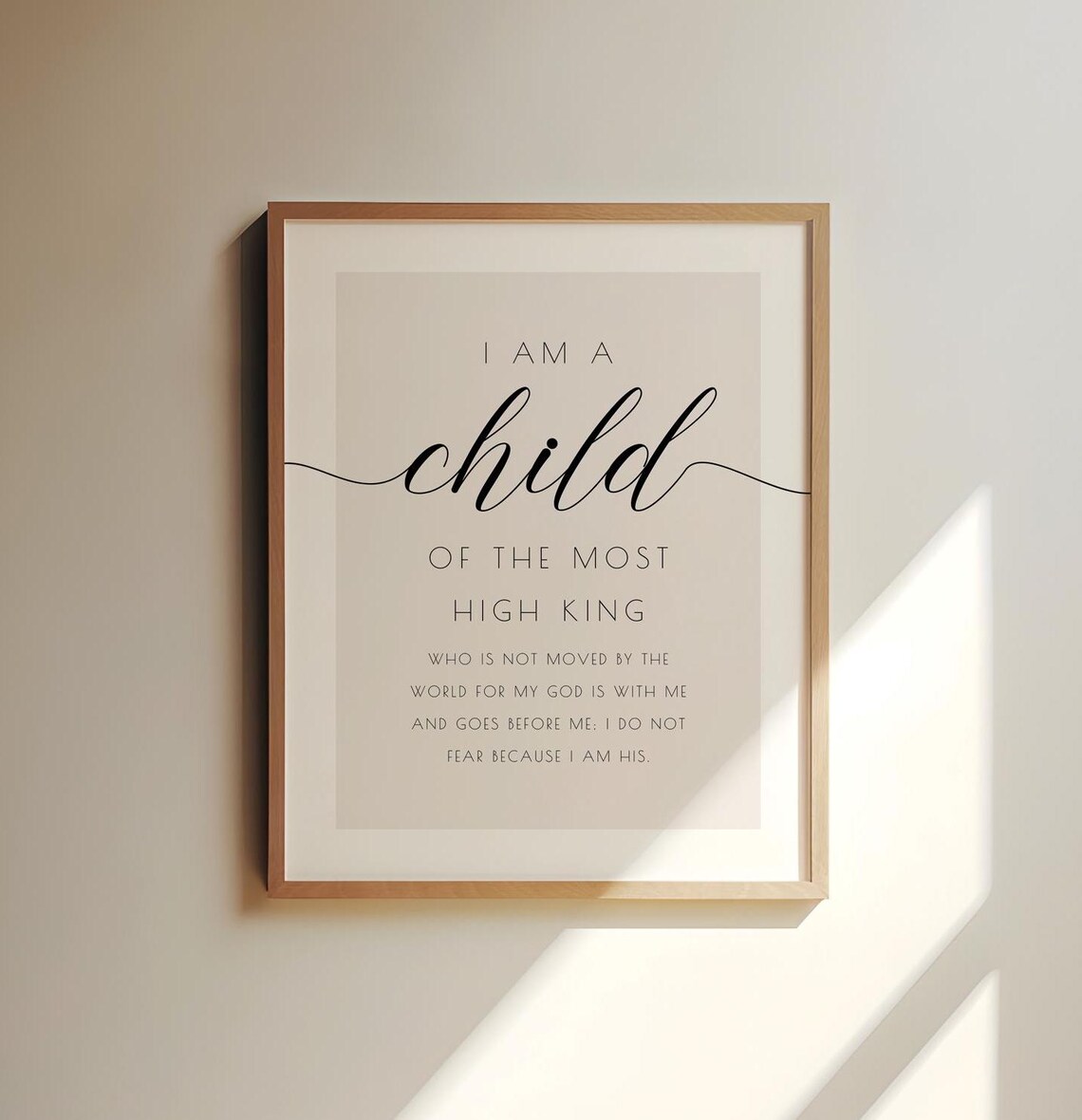 I Am A Child Of The Most High King, Nursery Bible Verse