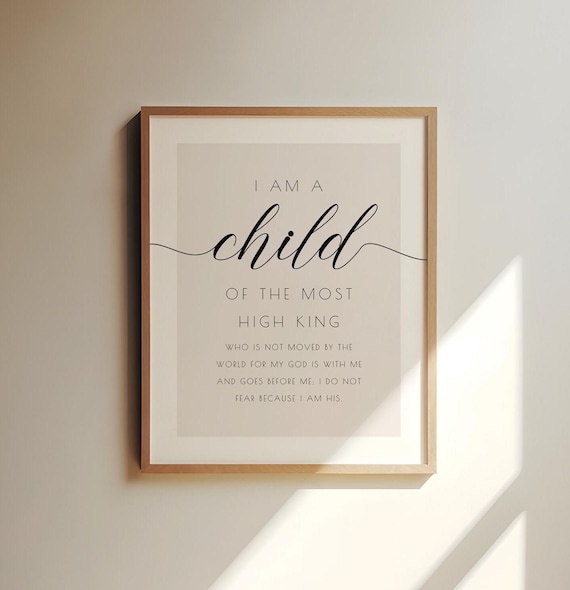 I Am A Child Of The Most High King, Nursery Bible Verse