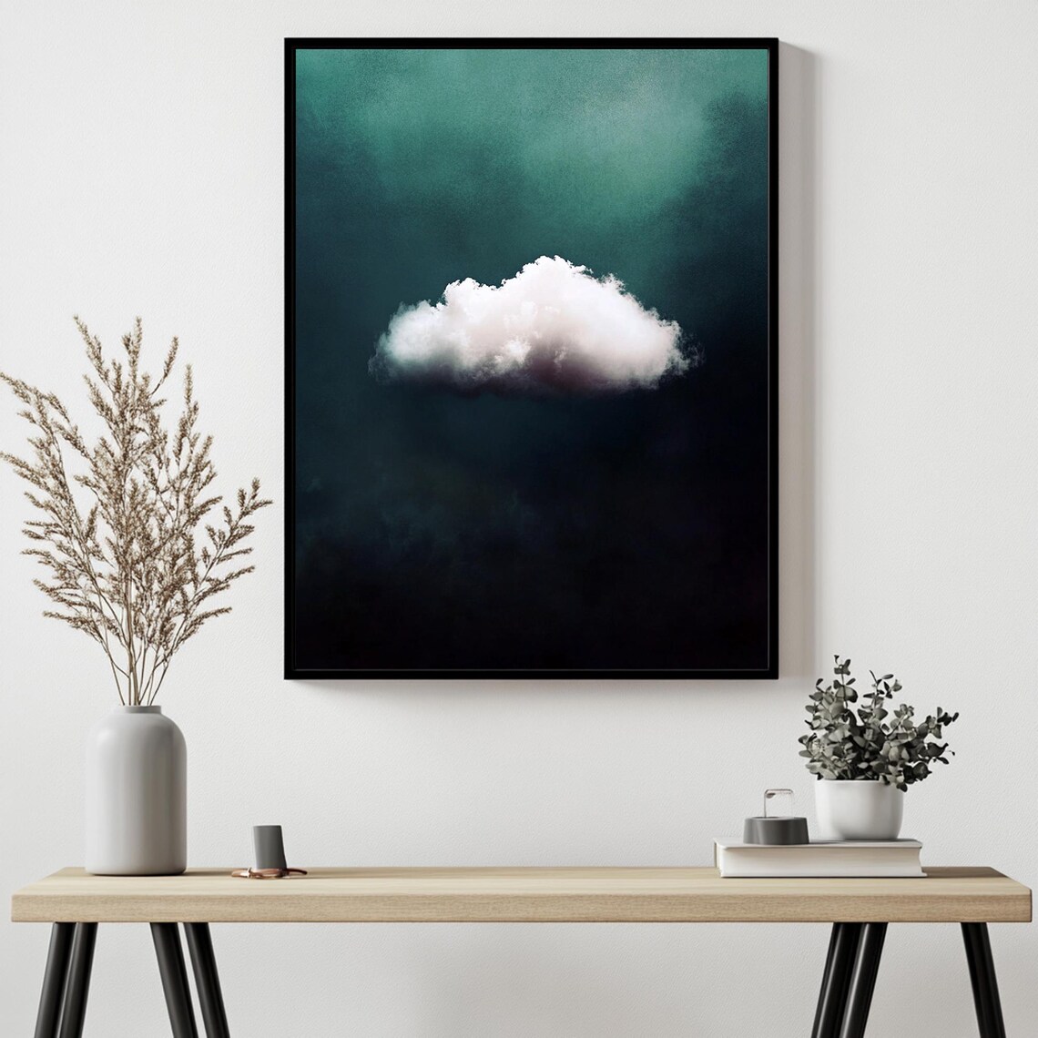 Cloud Wall Art Blue Wall Art Abstract Art Print Minimalist Wall Art Indigo Art Living Room Decor Sky Wall Art Night Sky Print Gift - Image 2