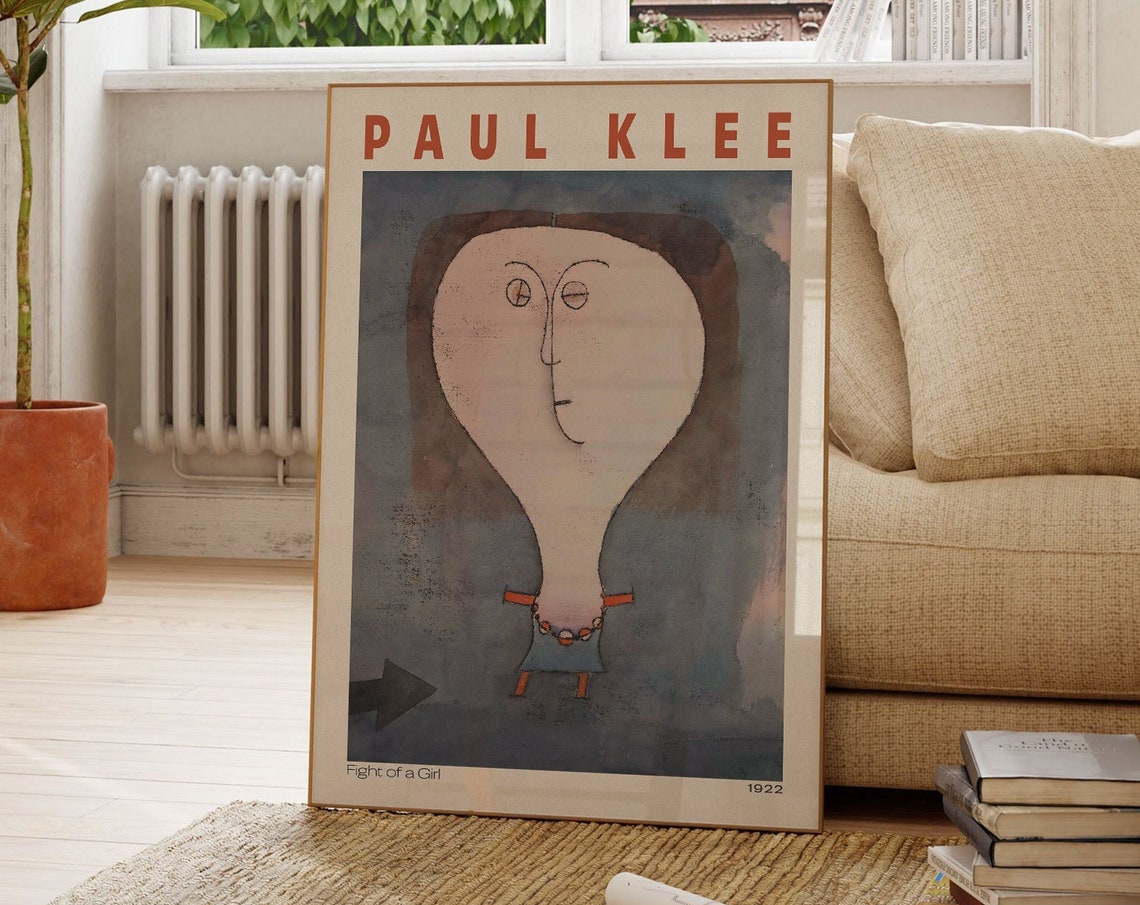 Paul Klee Flight Of A Girl 1922 Abstract Face Exhibition Poster