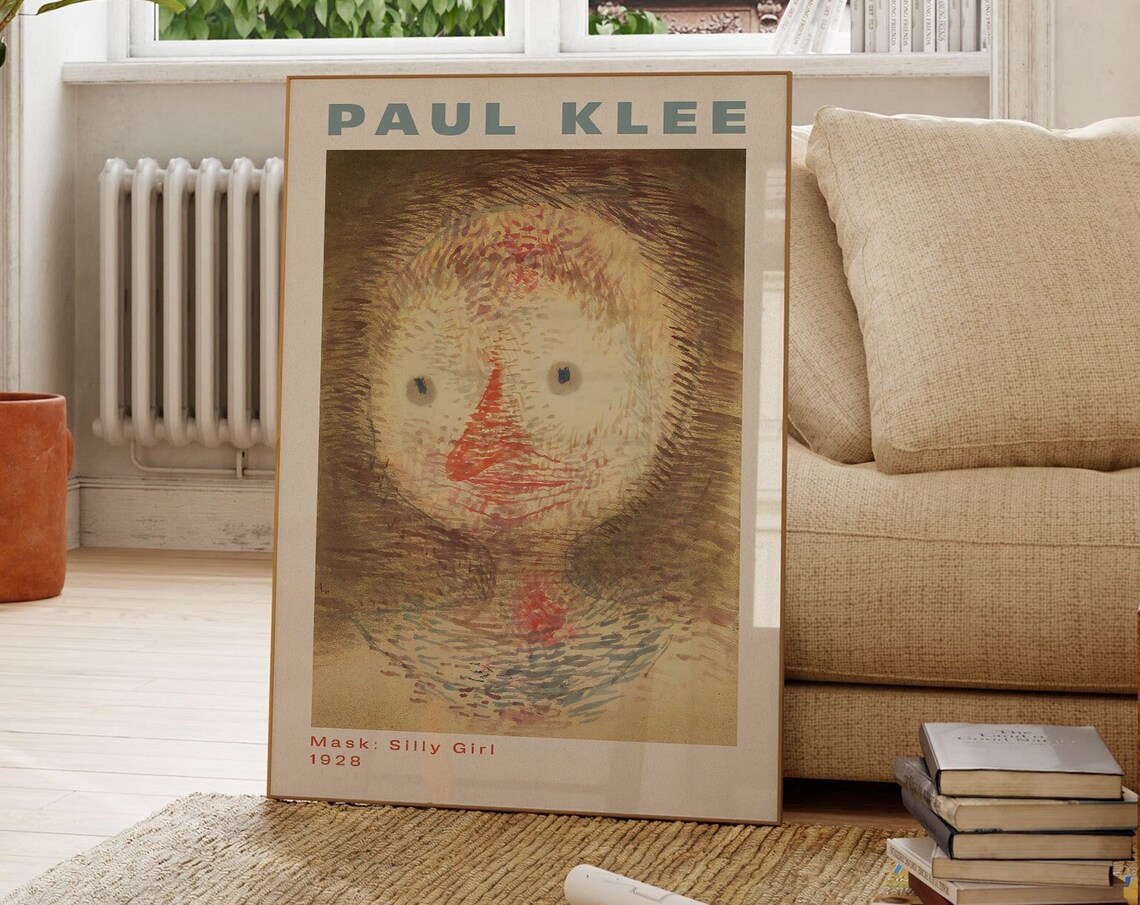 Paul Klee Mask Silly Girl 1928 Whimsical Childlike Face Poster
