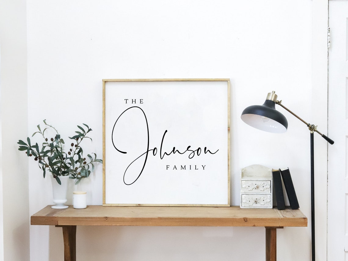 The Johnson Family Script Last Name Sign Entryway Wall Poster