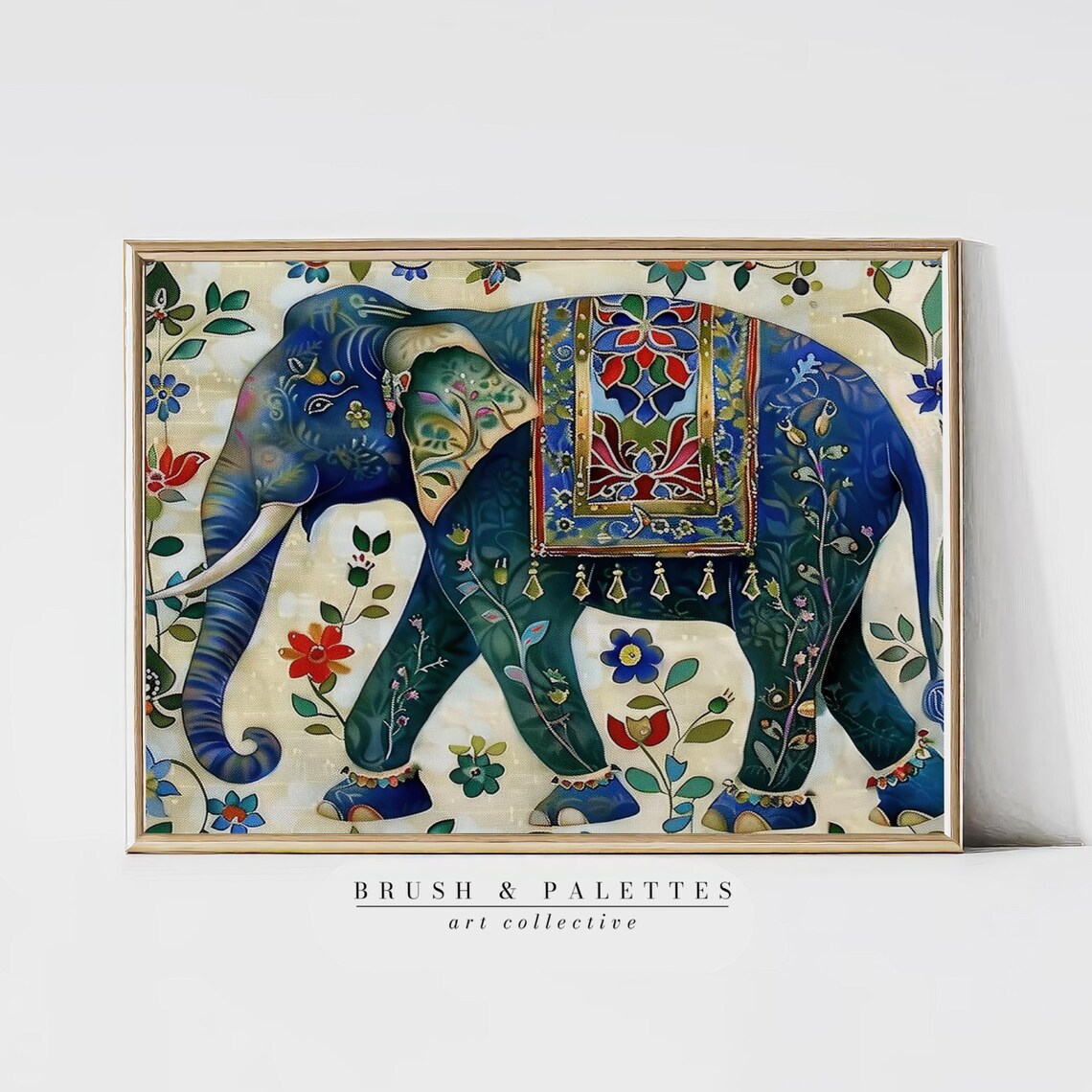 Elephant Wall Art Print, Traditional Animal Decor