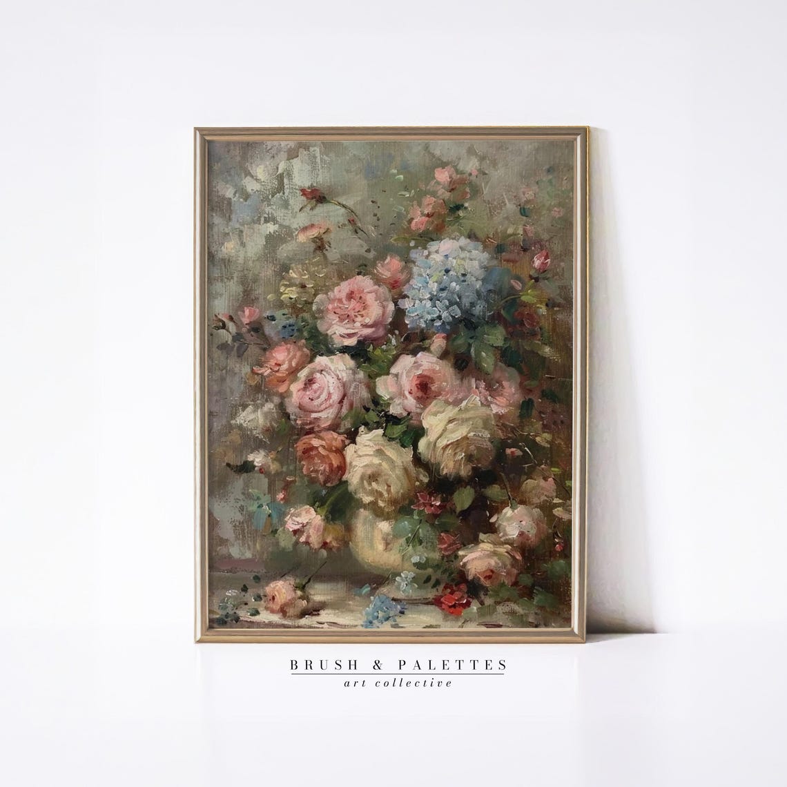 Vintage Floral Bouquet Print, Romantic Still Life