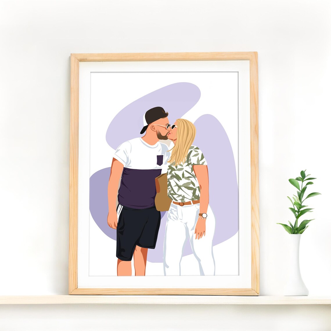 The Collins EST 2024 Custom Couple Portrait Illustration Poster - Image 3