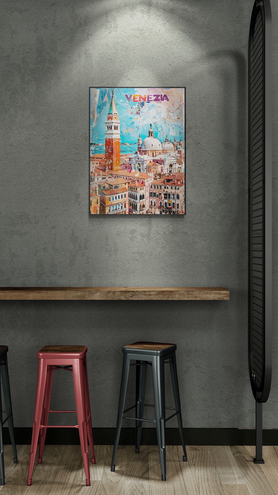 Venezia St Marks Bell Tower Domes Rooftops Collage Travel Poster - Image 4