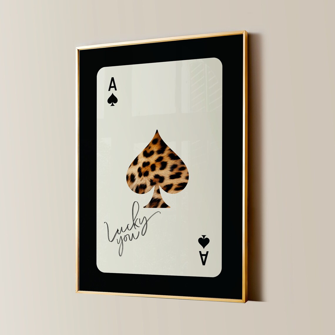 Lucky Ace Of Spades Leopard Pattern Card Trendy Aesthetic Poster