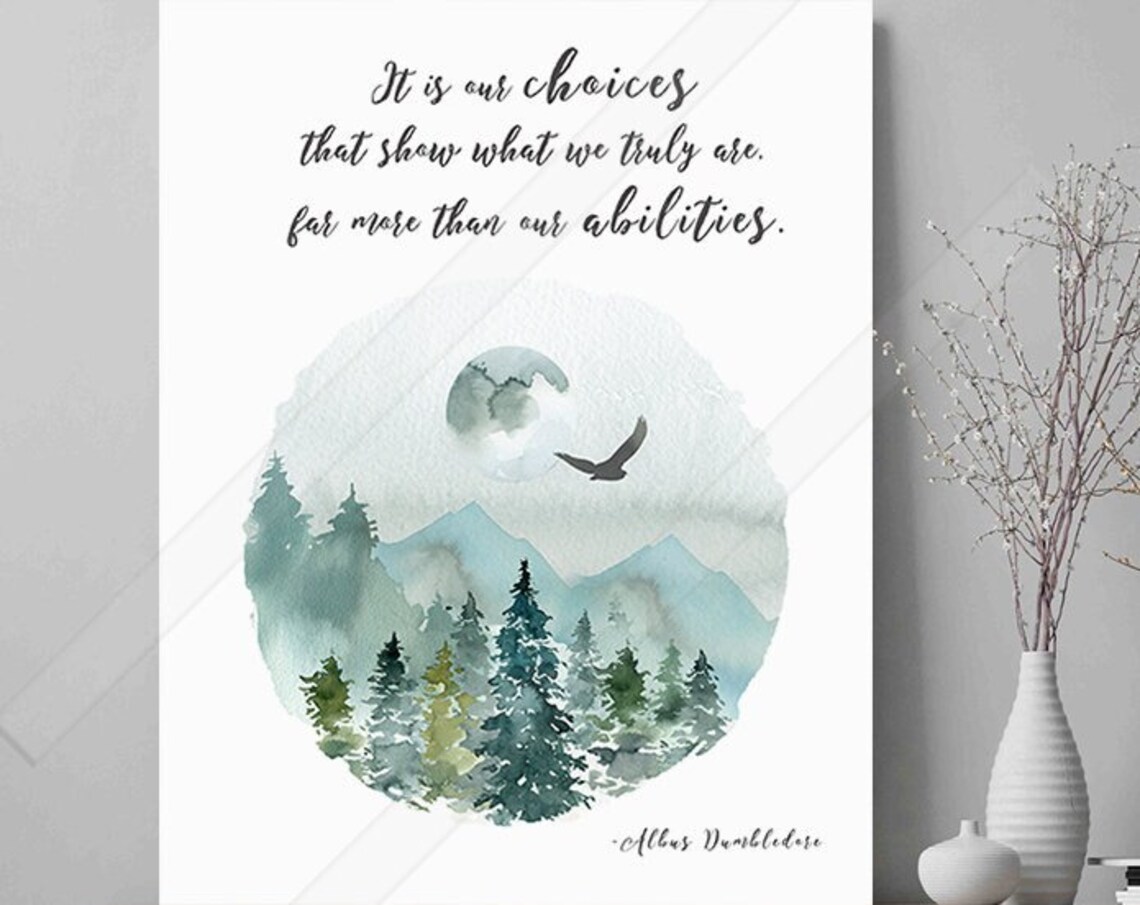 Inspirational Quote Watercolor Wall Art Print