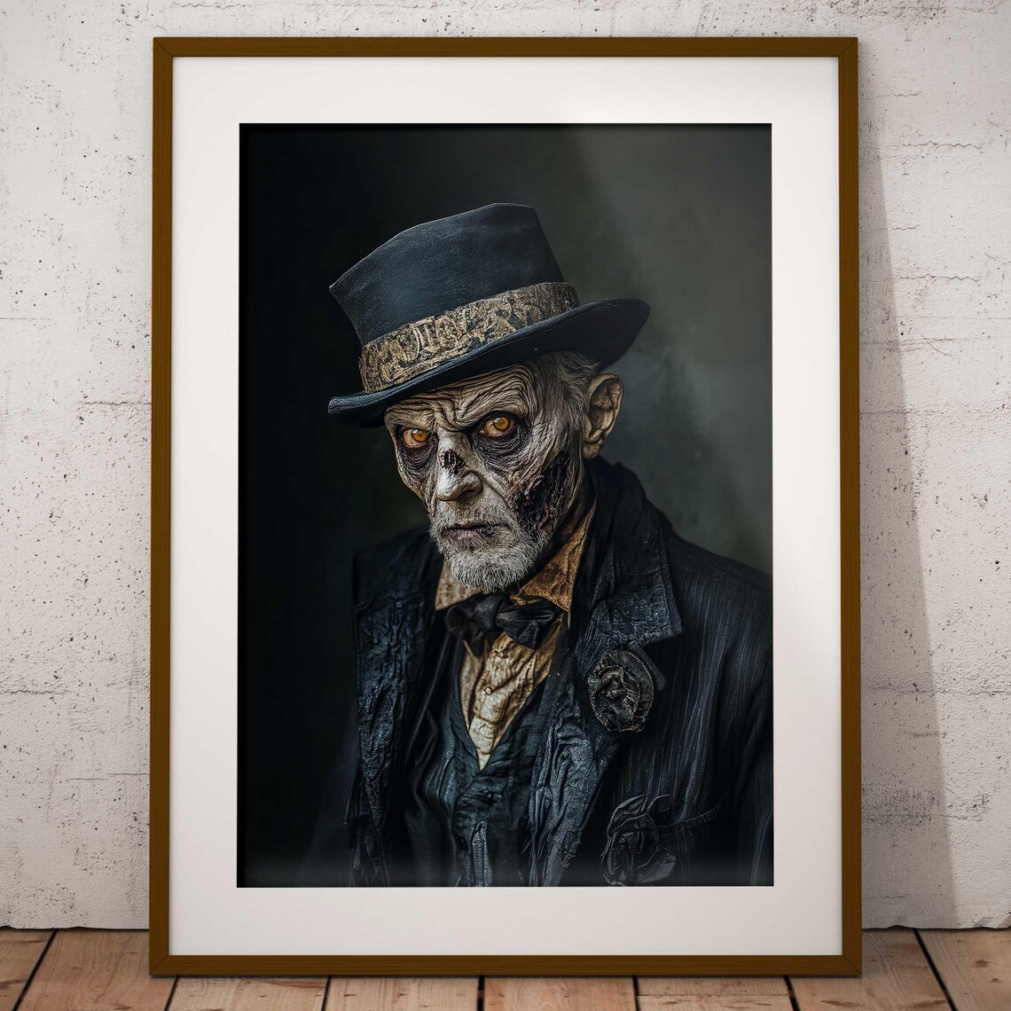 Victorian Zombie Gentleman Gothic Dark Academia Horror Art Poster