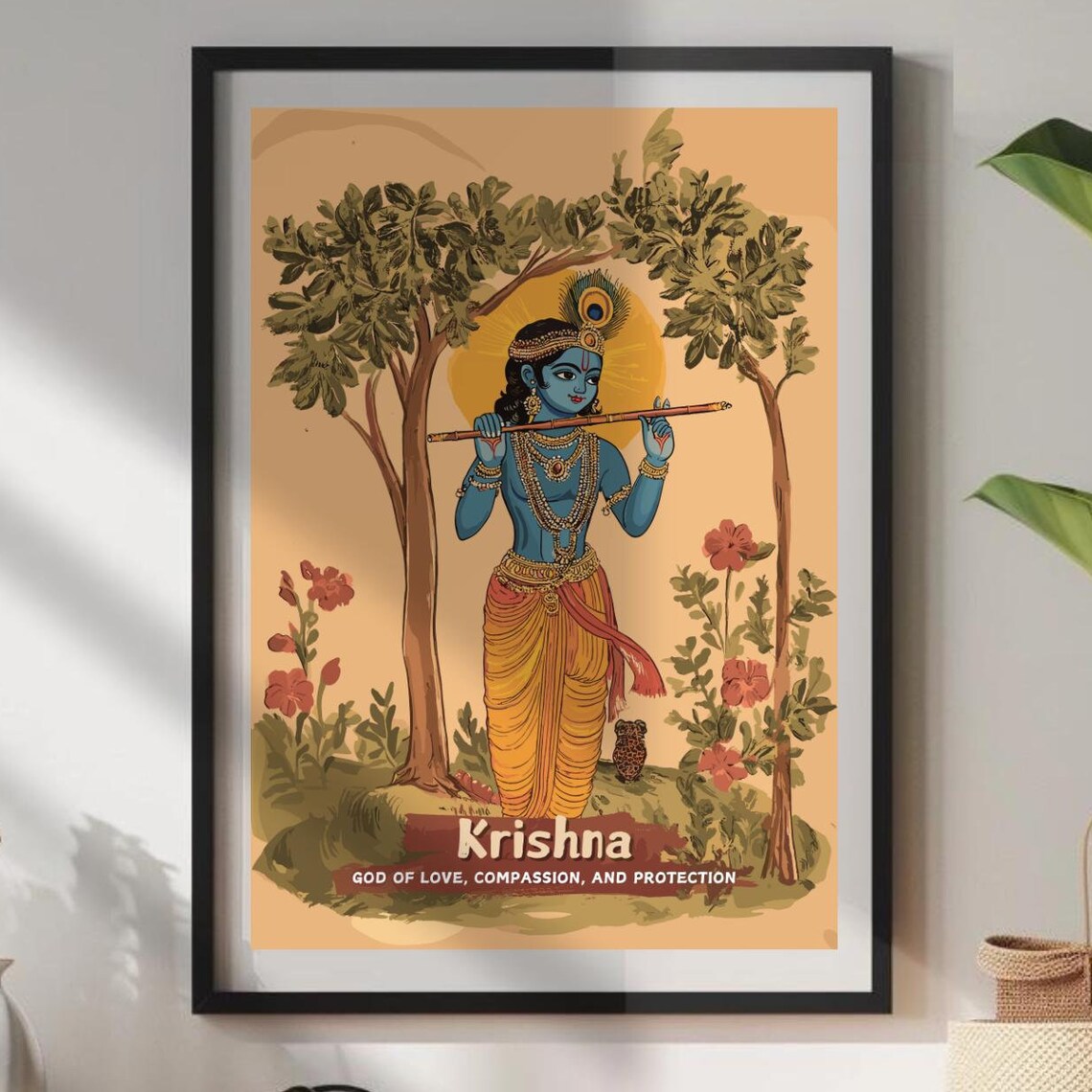 Krishna Hindu God of Love and Protection Poster