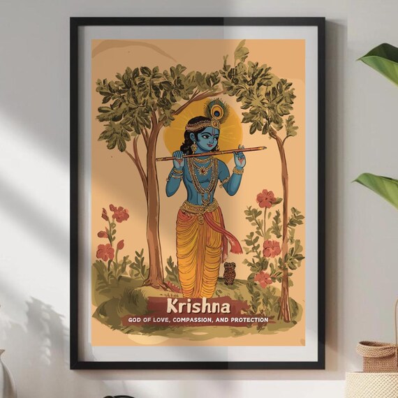 Krishna Hindu God of Love and Protection Poster